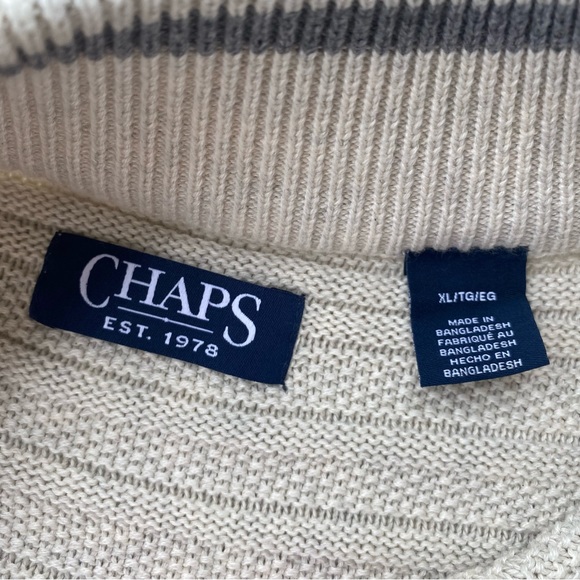 Chaps Men’s 1/4 Zip Pullover Sweater - Picture 4 of 5